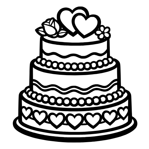 Cartoon Wedding Cake - Digital File - XCS Friendly Digital My Custom Designs PDF