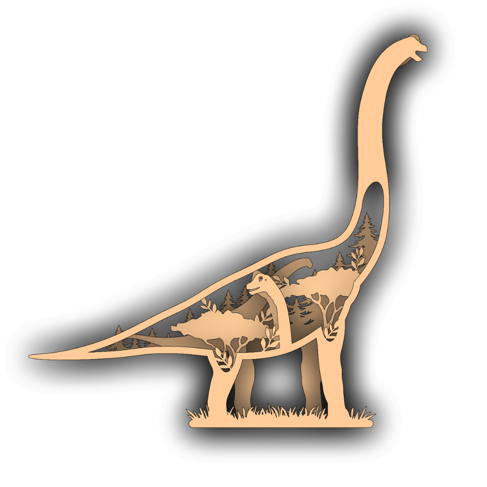 Brontosaurus - Layered Nature Design - Dinosaurs - Digital File Digital My Custom Designs SVG