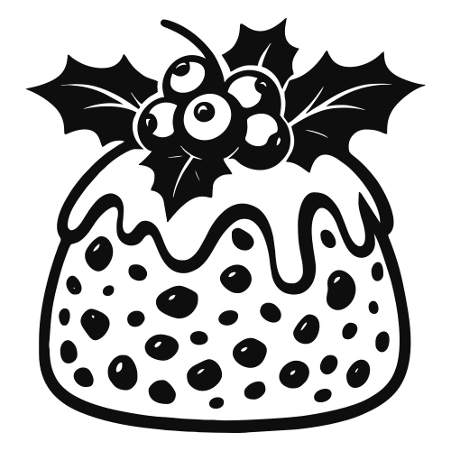 Christmas Pudding with Holly Top - Digital File - XCS Friendly Digital My Custom Designs PDF