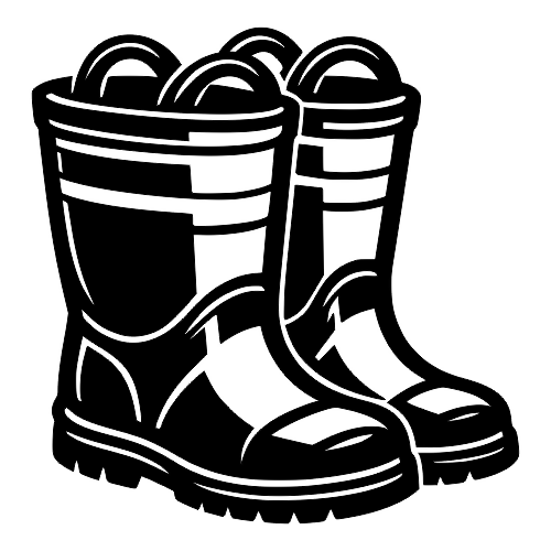 Firefighter Boots Illustration - Vector Graphics - Digital File Digital My Custom Designs PDF