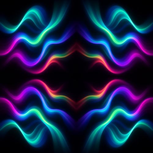 Futuristic and Sci-Fi- Electric Aurora Wave Ribbons Over Black Vacuum - Pattern - Digital File Digital My Custom Designs PDF