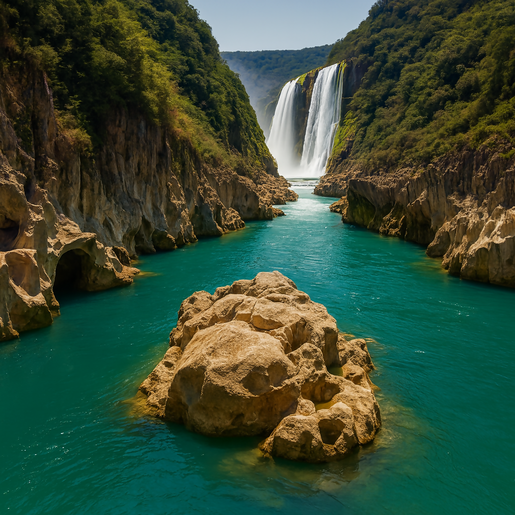 Tamul Waterfall (Cascada de Tamul) - Huasteca Potosina - San Luis Potosí Mexico - Rendered - Digital File Digital My Custom Designs PDF