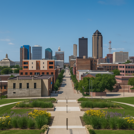 Downtown Des Moines - Iowa United States - Rendered - Digital File Digital My Custom Designs PDF
