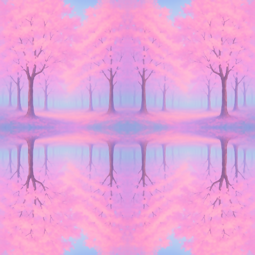 Nature and Landscape - Digital Cherry Blossom Forest In Pastel Gradients - Pattern - Digital File Digital My Custom Designs PDF