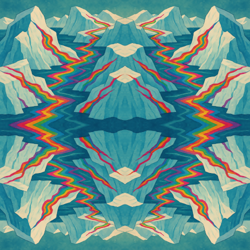 Nature and Landscape - Stylized Glaciers With Rainbow Cracks - Pattern - Digital File Digital My Custom Designs PDF