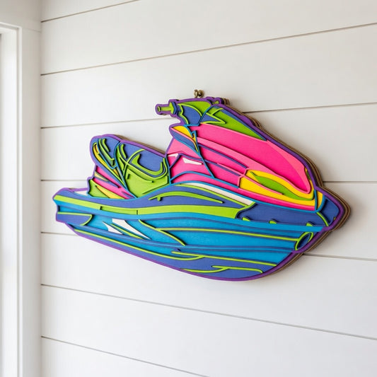 Jet Ski - Layered Line Design - Digital File Digital My Custom Designs