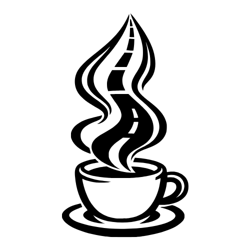 Coffee Cup Steam Forming a Highway Outline - Vector Graphics - Digital File Digital My Custom Designs PDF