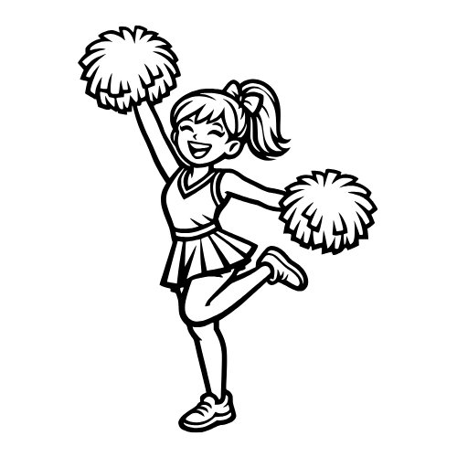 School Cheerleader Sketch - Vector Graphics - Digital File Digital My Custom Designs PDF