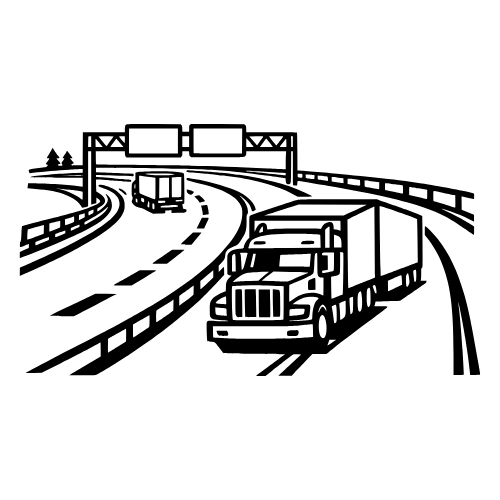 Highway with Trucks - Vector Graphics - Digital File Digital My Custom Designs PDF