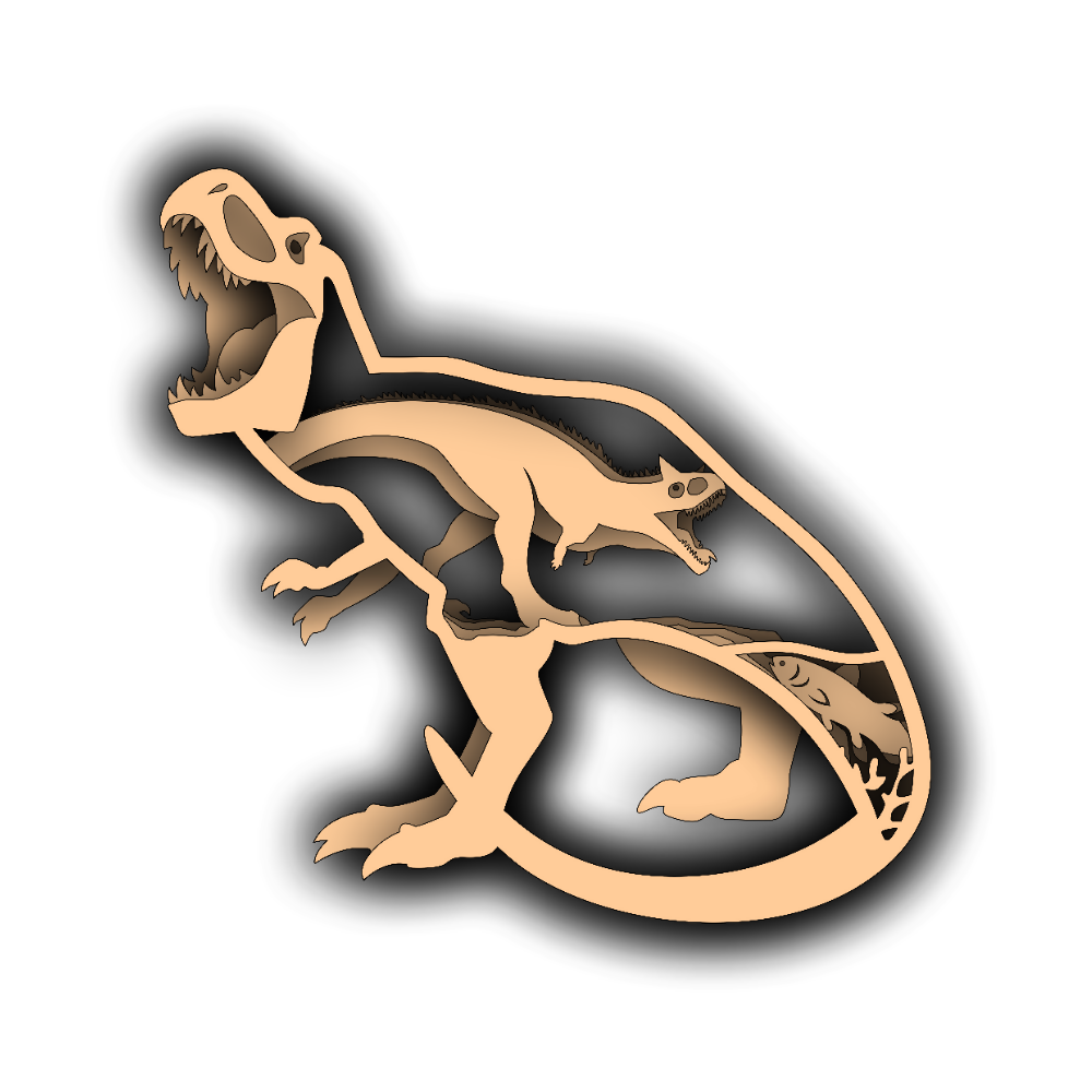 T - Rex - Layered Nature Design - Dinosaur - Digital File Digital My Custom Designs SVG