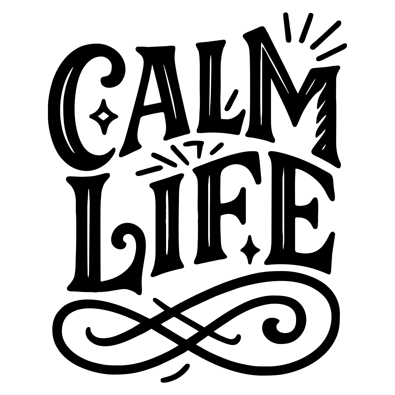 Calm Life Text - Digital File - XCS Friendly Digital My Custom Designs PNG
