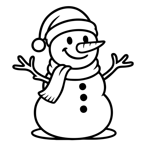 Cartoon Snowman Smiling - Digital File - XCS Friendly Digital My Custom Designs PDF