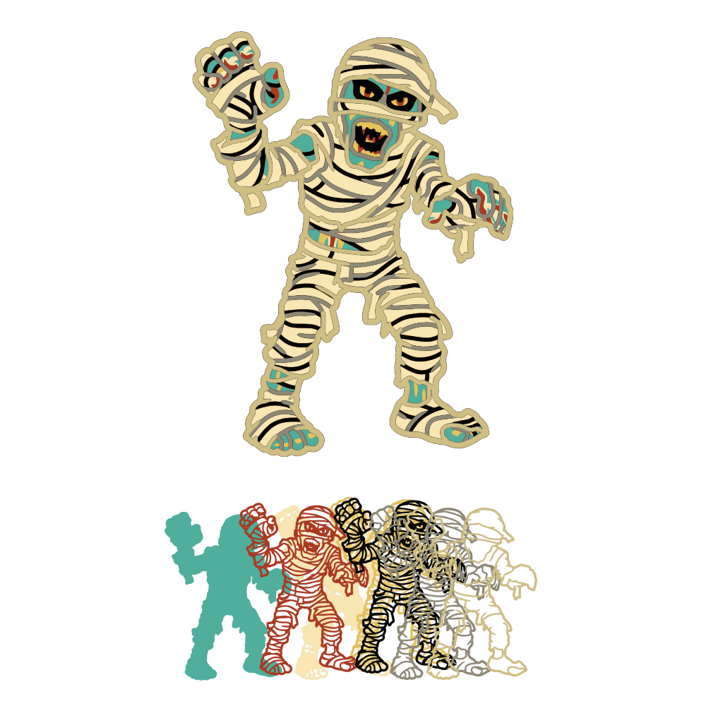 Mummy Vampire - Layered Line Designs - Digital File Digital My Custom Designs ZIP File