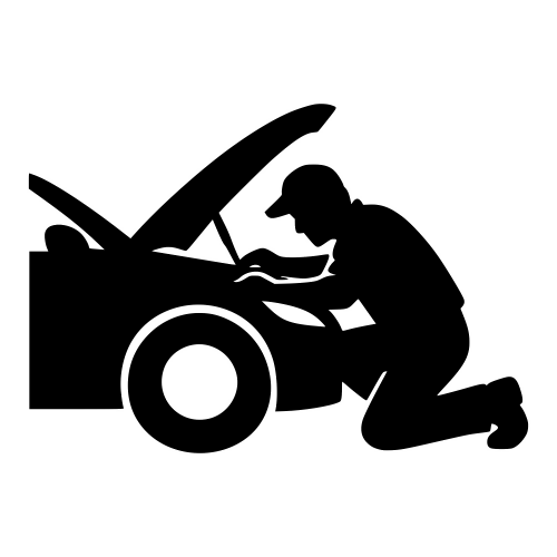 Dad Fixing Car Silhouette - Vector Graphics - Digital File Digital My Custom Designs PDF