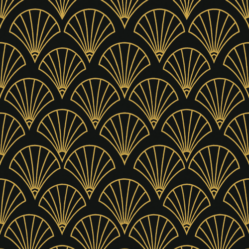 Luxury and Ornamental - Geometric Art Deco Fans In Gold And Onyx - Pattern - Digital File Digital My Custom Designs PDF