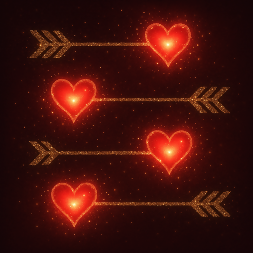 Holiday and Seasonal - Glittering Valentine Arrows With Glowing Hearts - Pattern - Digital File Digital My Custom Designs PDF