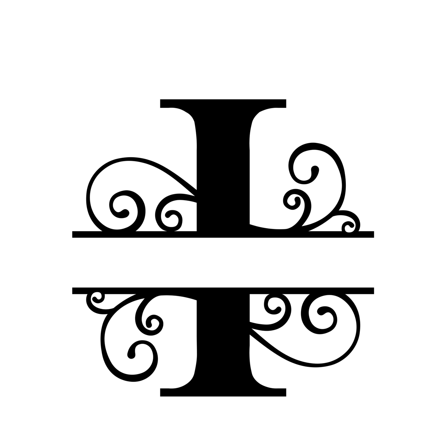 I - Monogram Vines Ornamental - Digital File Digital My Custom Designs ZIP File