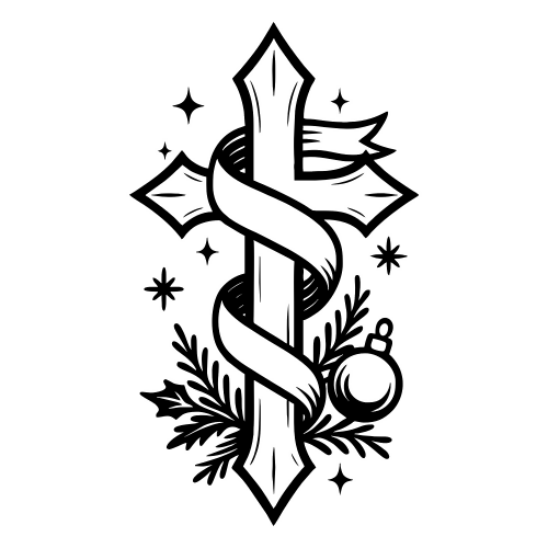 Cross Wrapped in Ribbon - Digital File - XCS Friendly Digital My Custom Designs PDF