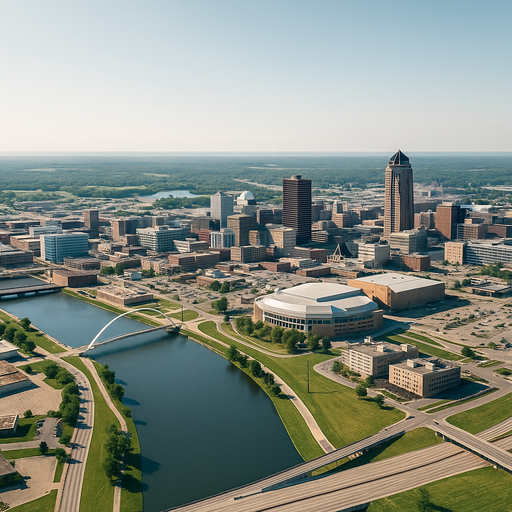 Des Moines Downtown Skyline - Iowa United States - Rendered - Digital File Digital My Custom Designs PDF