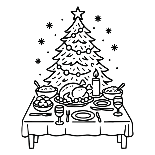 Christmas Dinner Table - Digital File - XCS Friendly Digital My Custom Designs PDF