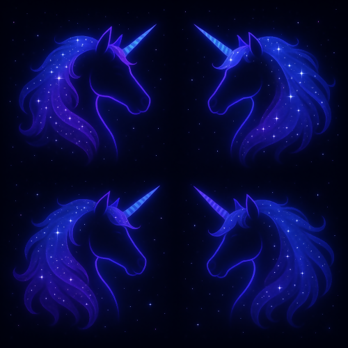 Fantasy and Myth - Glowing Unicorn Silhouettes With Starlit Manes - Pattern - Digital File Digital My Custom Designs PDF