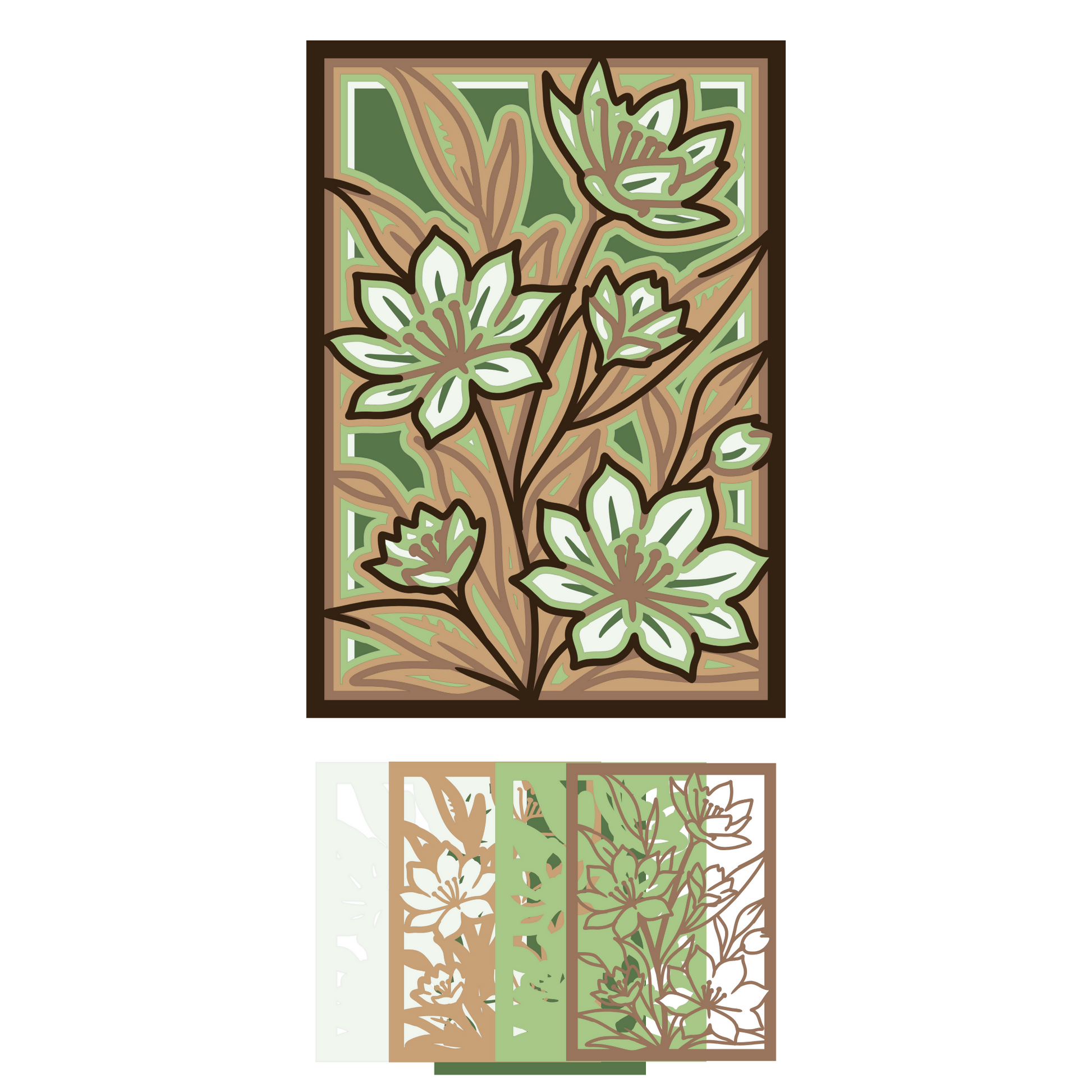 Flower 16 - Layered Line Design - Nature - Digital File Digital My Custom Designs ZIP File