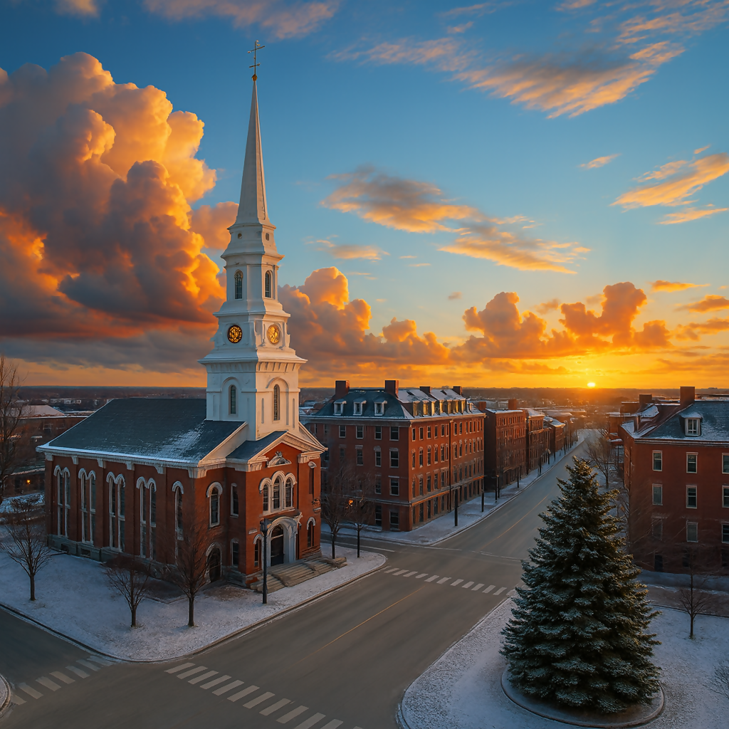 North Church - Portsmouth Historic Downtown - New Hampshire United States - Rendered - Digital File Digital My Custom Designs PDF