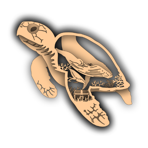 Tortoise Layered Nature Design - Digital File Digital My Custom Designs SVG