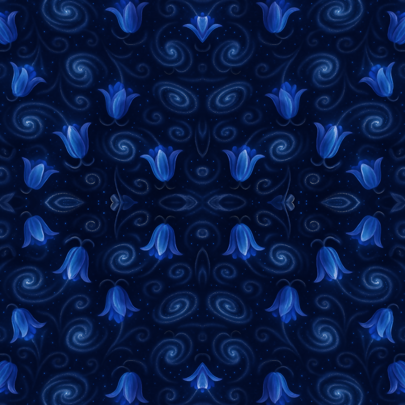 Floral and Botanical - Abstract Bluebell Galaxies - Pattern - Digital File Digital My Custom Designs PDF