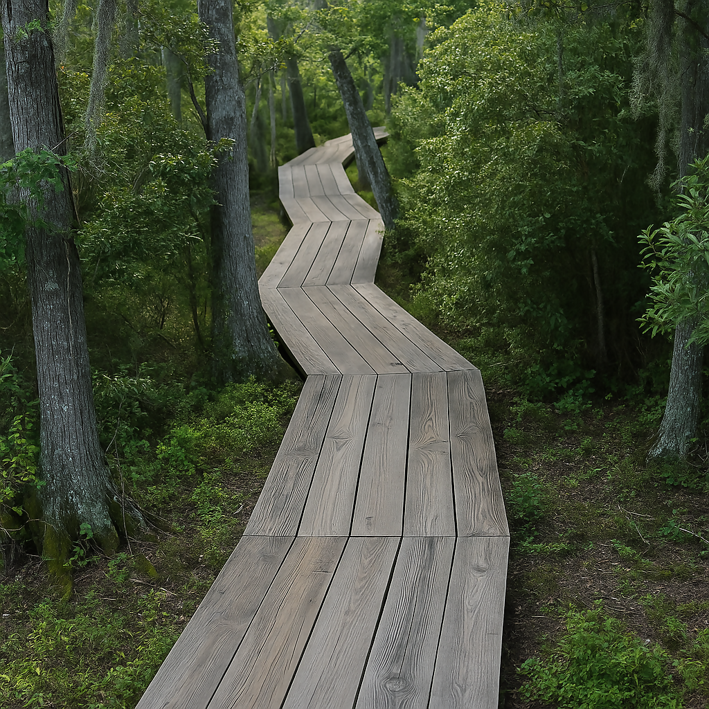 Boardwalk Trails - Jean Lafitte National Historical Park and Preserve - Louisiana United States - Rendered - Digital File Digital My Custom Designs PDF