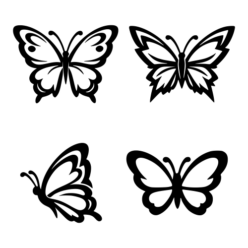 Butterflies Outline - Vector Graphics - Digital File Digital My Custom Designs PDF