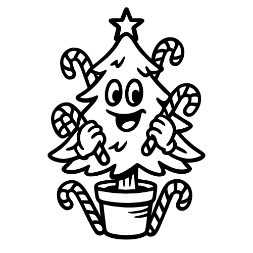 Tree with Candy Canes - Digital File - XCS Friendly Digital My Custom Designs PDF