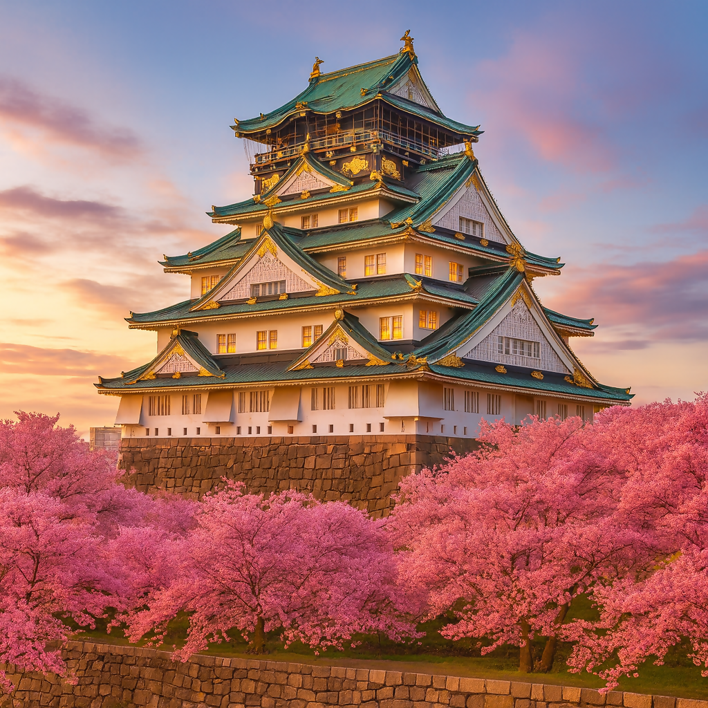 Osaka Castle - Osaka Japan - Asia - Rendered - Digital File Digital My Custom Designs PDF