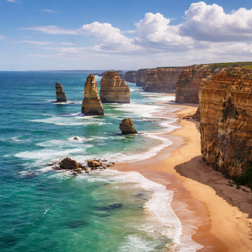 Twelve Apostles - Great Ocean Road - Victoria - Australia - Rendered - Digital File Digital My Custom Designs PDF