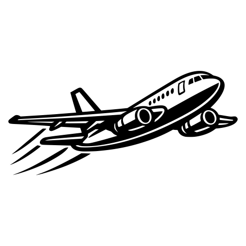 Airplane in Flight Illustration - Vector Graphics - Digital File Digital My Custom Designs PDF