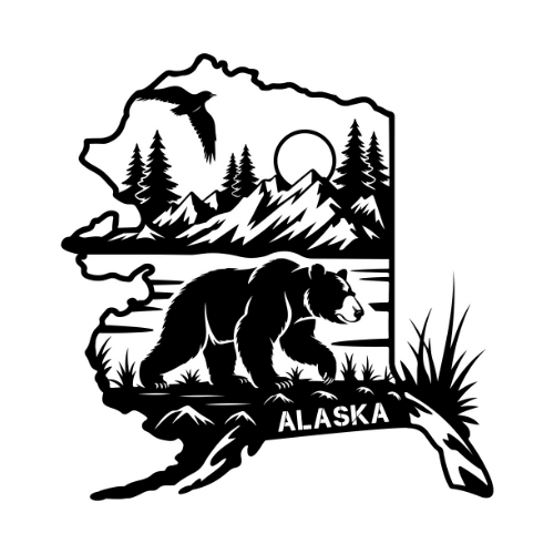 Alaska - Wall / Home Decor - State Outline - United States - Digital File Digital My Custom Designs ZIP File