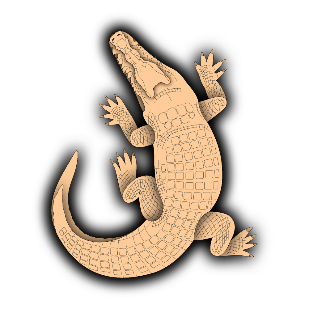 Alligator - Layered Animal Designs - Digital File Digital My Custom Designs SVG