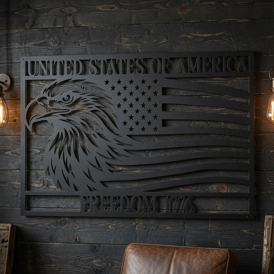 American Flag Framed Bald Eagle - Wall Home Decor - Digital File - ZIP File - Digital