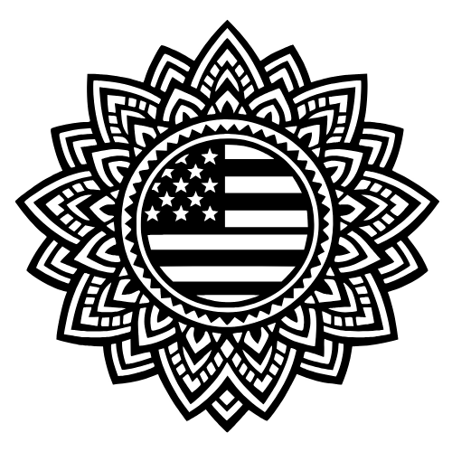 American Flag Mandala - Digital File - XCS Friendly Digital My Custom Designs PDF