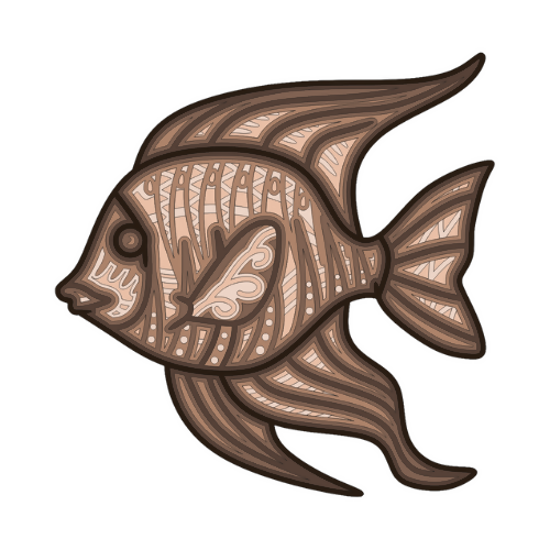 Angelfish - Layered Line Designs - Digital File Digital My Custom Designs ZIP File