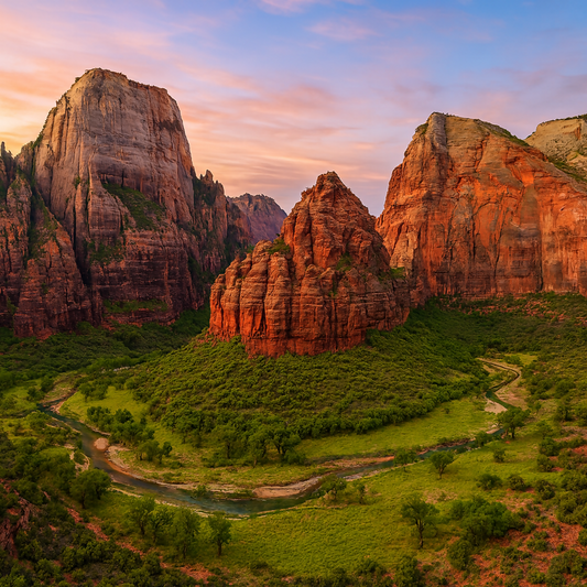 Angels Landing and the Great White Throne - Zion National Park - Utah United States - Rendered - Digital File Digital My Custom Designs PDF
