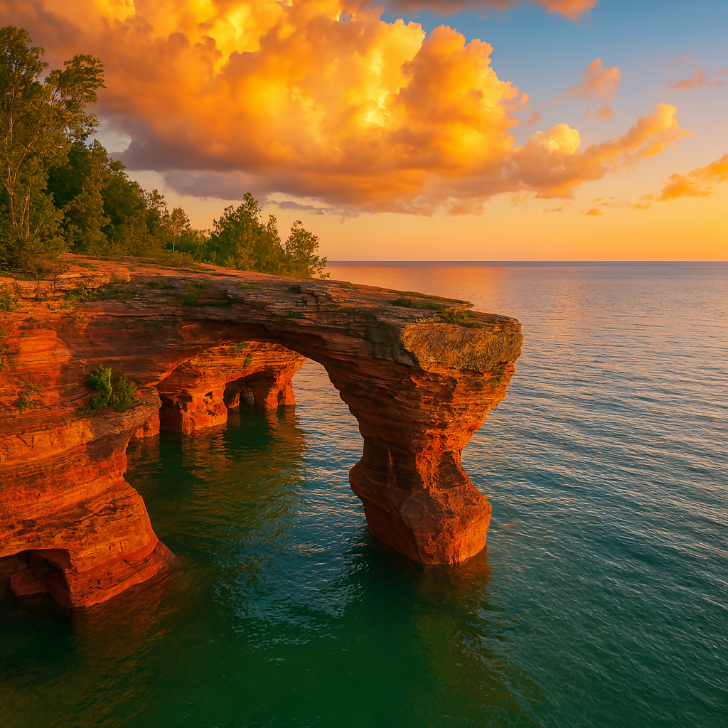 Apostle Islands National Lakeshore (Sea Caves) - Wisconsin United States - Rendered - Digital File Digital My Custom Designs PDF