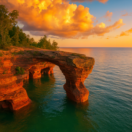 Apostle Islands National Lakeshore (Sea Caves) - Wisconsin United States - Rendered - Digital File Digital My Custom Designs PDF