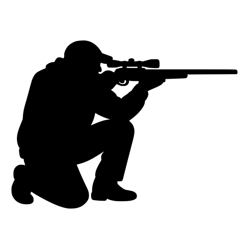 Hunter with a Rifle Silhouette - Digital File - XCS Friendly