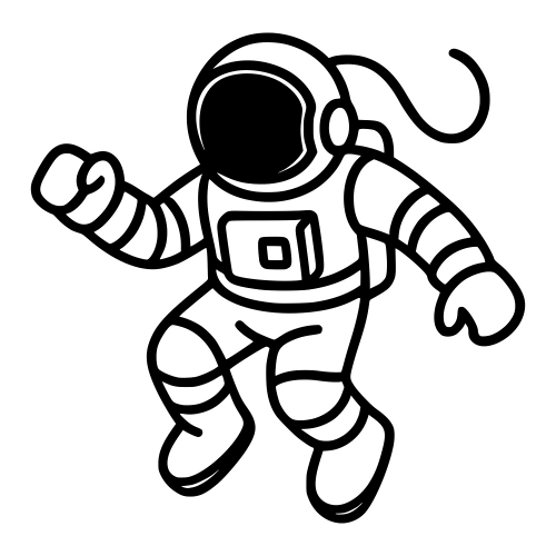Astronaut Floating Sketch - Digital File - XCS Friendly Digital My Custom Designs PDF