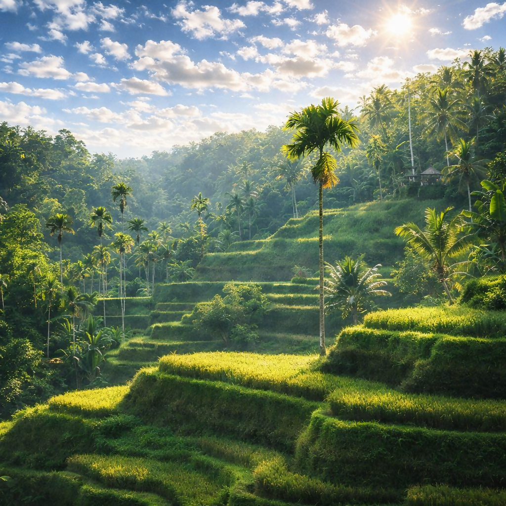 Tegalalang Rice Terraces - Bali Indonesia - Asia - Rendered - Digital File Digital My Custom Designs PDF