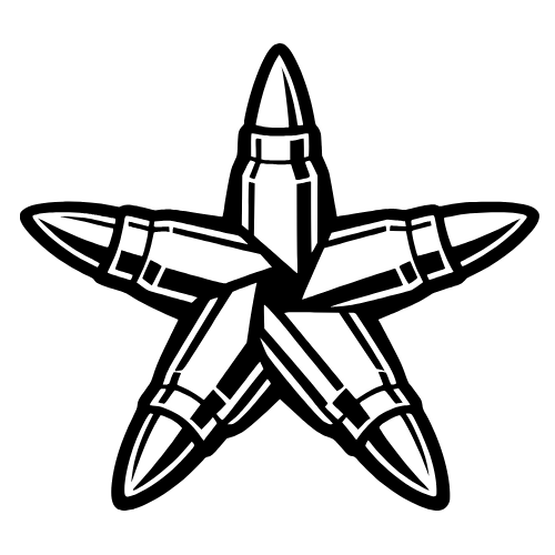 Bullet Casing Forming a Star - Vector Graphics - Digital File Digital My Custom Designs PDF