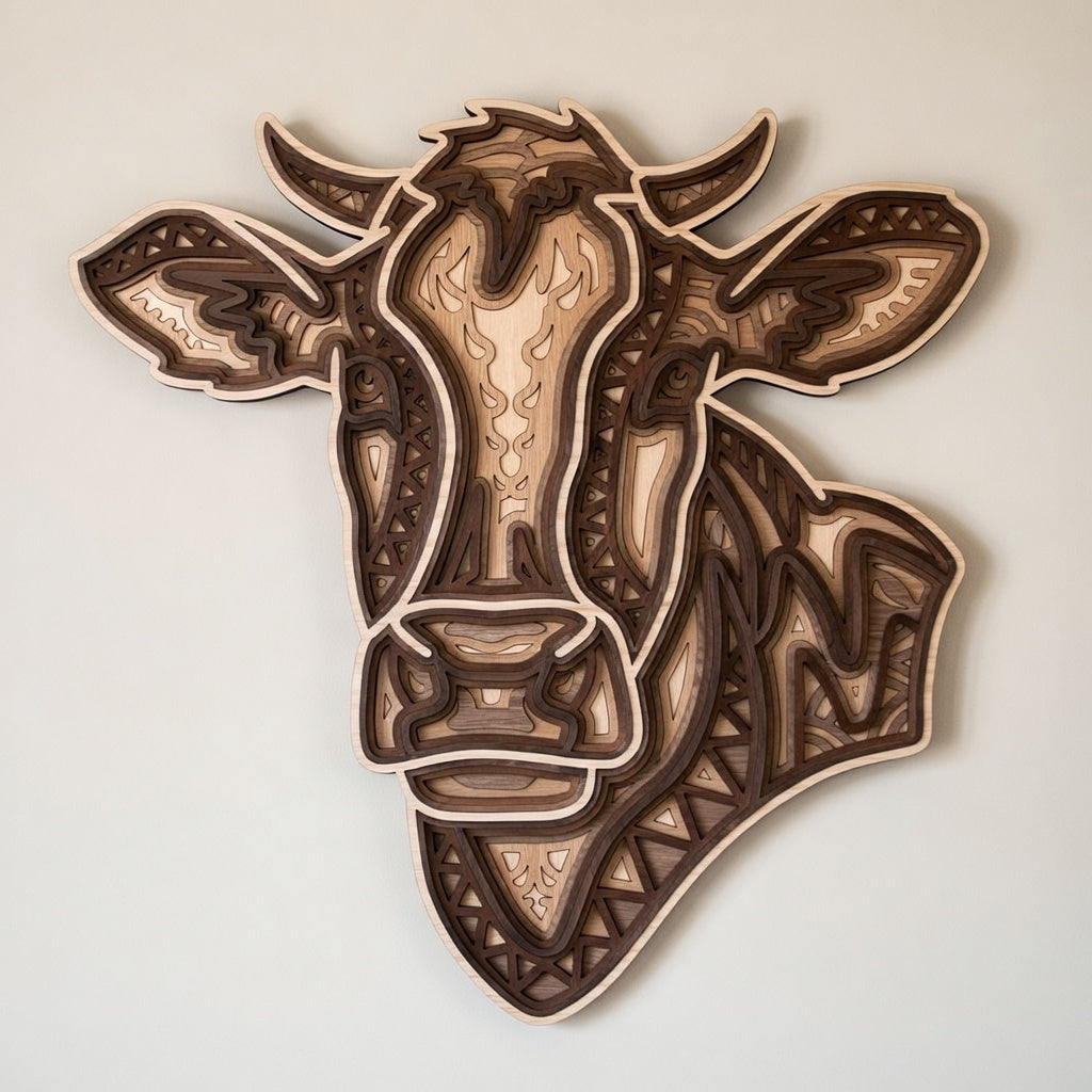 Dairy Cow - Layered Line Design - Digital File Digital My Custom Designs