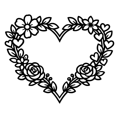 Heart Wreath Design - Digital File - XCS Friendly