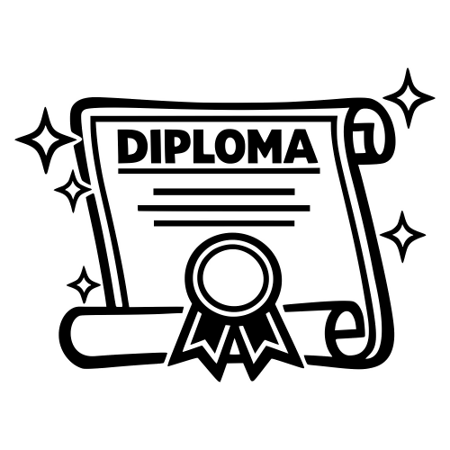 Diploma with Ribbon Seal and Stars - Vector Graphics - Digital File Digital My Custom Designs PDF